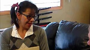 Stud Struggles to Differentiate Petite Teen Twins During Blowjob Session