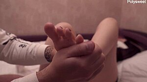 russian milf's footjob on my cock makes me cum so fast