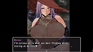 mirenas manor hentai game pornplay ep 1 bath titjob with gigantic witch boobs