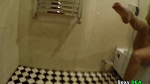 Goddess sexydeas reveals wet pussy secrets in bathroom after monster cock session