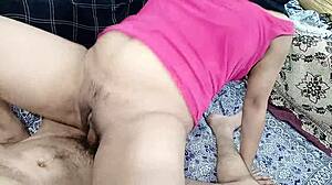 Hot Indian Girlfriend Rides My Bigcock in Black Hijab Cowgirl Style
