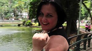 gordinha bbw travels and meets two big black cocks showing city wonders