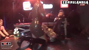 spanish blonde pornstar in bdsm bondage with spitting and spanking