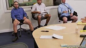 straight male executive watches gay sex videos on pantsless friday