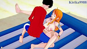 Mitä tapahtuu kun Nami, Nefertari Vivi ja Monkey D. Luffy sukeltavat intensiiviseen One Piece hentai -toimintaan?