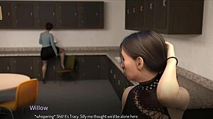 This hentai anime has the girl bound in game scenario