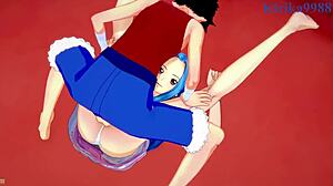 What happens when Nami, Nefertari Vivi, and Monkey D. Luffy dive into intense One Piece hentai action?