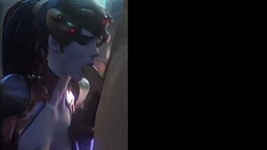 Widowmaker Engages in Passionate Love Scenes in Hentai Anime Style