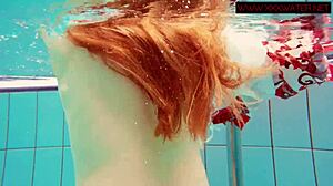 毛茸茸红发波兰少女18+裸泳水下性感池景