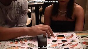 Titted Brunette Gets Fucked Hard in Public Pickup