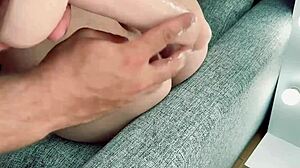 Russian Tinder Slut Milf Stretches Ass with Big Dildo