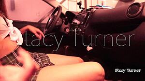 Why is this 18yo asian teen masturbating to orgasm in the car?