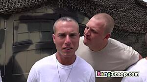 Gay jock cums all over hunk's face