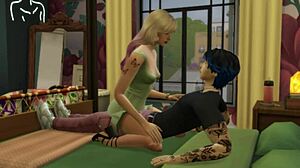 Alternative Couple Enjoys Wild Fucking with Messy Cumshot in Game