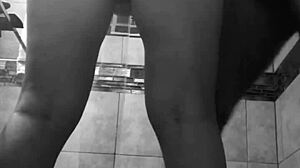 Quick Latina Couple Bathroom Fuck Caught on Camera.