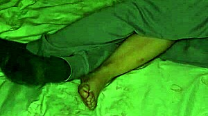 Hot girl with big breasts relaxes on a cold night