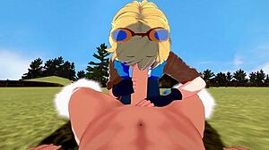 Ezreal and Braum in hard gay sex with blowjob and fucking