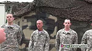 Gay jock cums all over hunk's face