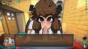 Hornycraft Hentai Parody with Alex’s Tight Pussy in Double Creampie