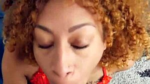 why does this smooth curly black teen enjoy sucking her bf's huge dick?