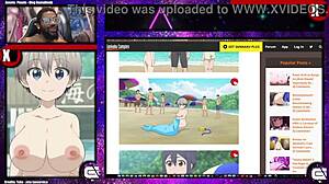 Uzaki-Chan Shows Bald Pussy And Thick Breasts Outdoors.