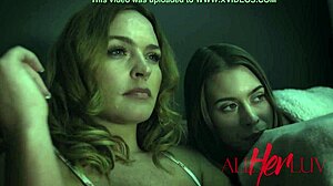 Teen and milf go hardcore with wild tribbing in taboo scene! Unbelievable snowballing!