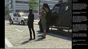 Big apple small gesture in 3d cartoon