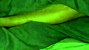 Hot girl with big breasts relaxes on a cold night