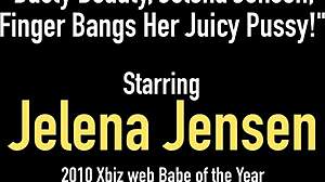 Jelena Jensen strips and fingers her juicy pussy in solo. 😏
