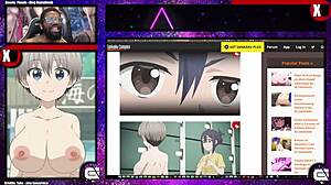 Uzaki-Chan Shows Bald Pussy And Thick Breasts Outdoors.