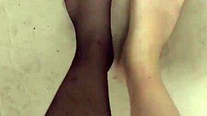 i remove nylon stockings and shower