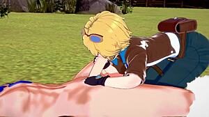 Ezreal and Braum in hard gay sex with blowjob and fucking