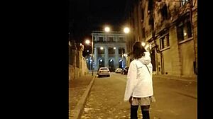 Leather catsuit or pantyhose with miniskirt