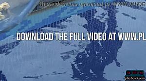 hot lesbian girlfriends megan blake and jay marie splash in the pool