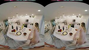 Vrhush hot blonde Ailee Anne craves creampie in kitchen cowgirl and missionary.