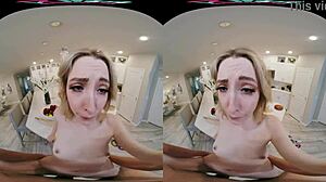 Vrhush hot blonde Ailee Anne craves creampie in kitchen cowgirl and missionary.