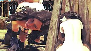 Yennefer gets hardcore sex in the village, anal and cumshot