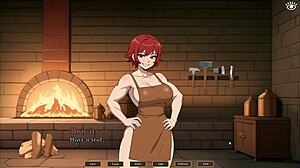 tomboy love in hot forge hentai game ep 4 femdom titjob in the kitchen