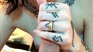 Hot tatted petite 18+ woman sucking cock pov