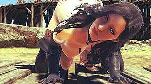 Yennefer gets hardcore sex in the village, anal and cumshot