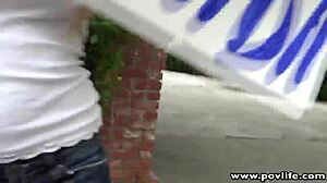 Povlife Brunette Carwash Hottie Alice White Pov Sex