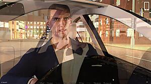 Stunning 3D cartoon striptease gameplay in nightclub bathroom scene