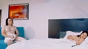 Found her with bare breasts and recorded without her noticing. What a view!