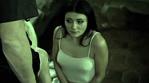 Adria Rae rides the cop's big cock in a threesome.