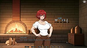 tomboy love in hot forge hentai game ep 4 femdom titjob in the kitchen