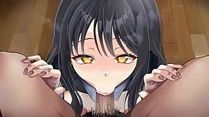 junior blowjob in hentai anime style