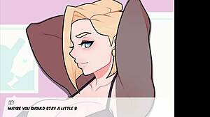 Android 18 gets blowjob in Foxicube short parody game.