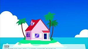 Android 18 gets blowjob in Foxicube short parody game.