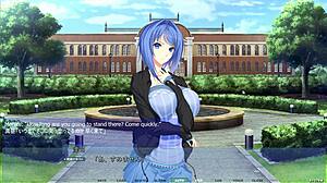 Mahiru gets stuck in wall in hentai part 1