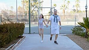 Selina Imai’s tight pussy stuffed hard after pickleball loss